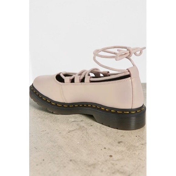 Dr Martens Elphie II Powder Pink Iridescent Leather Ballet Flat Shoes Women's 9 - Picture 8 of 9